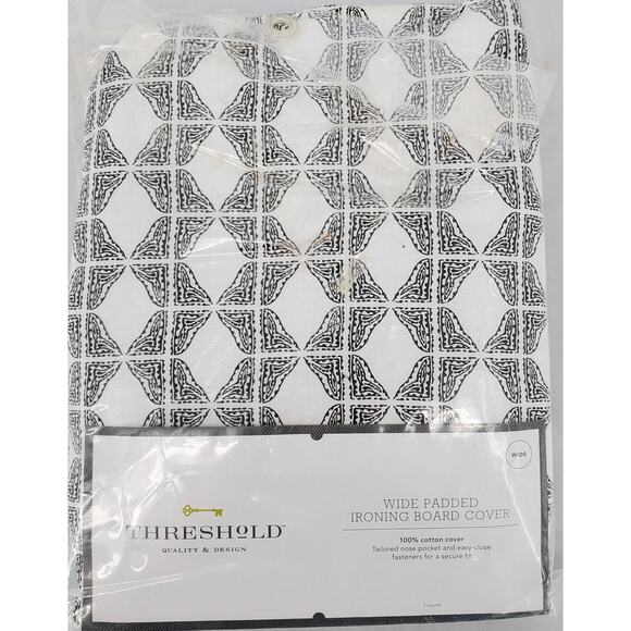 Threshold Ironing Board Cover Black White 48in L x‎ 2in H x 18in W New - Picture 1 of 6